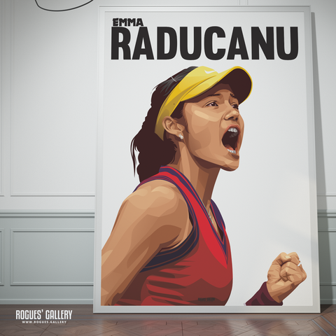 Emma Raducanu tennis star women's US Open winner British Wimbledon star poster signed rare