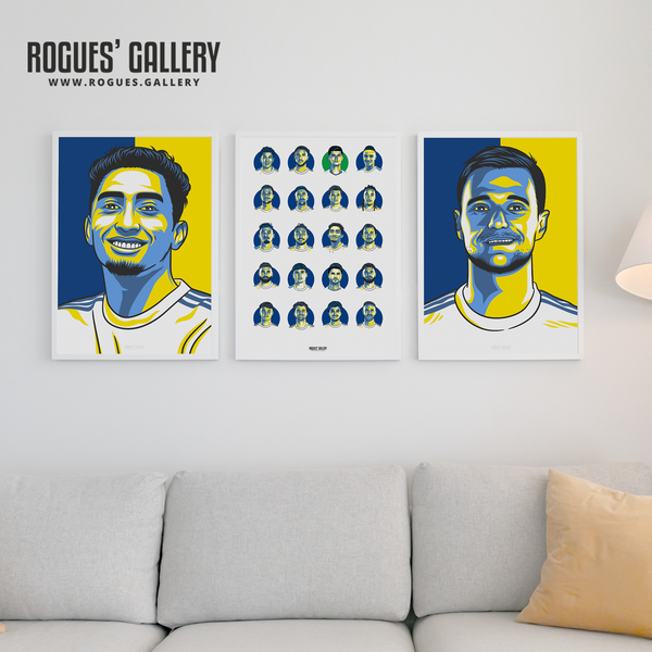 Raphinha Liam Cooper Leeds United squad prints on wall great gift