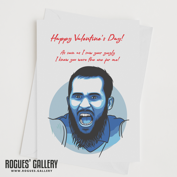 Adil Rashid England Cricket Valentine's Day Card googly Winner