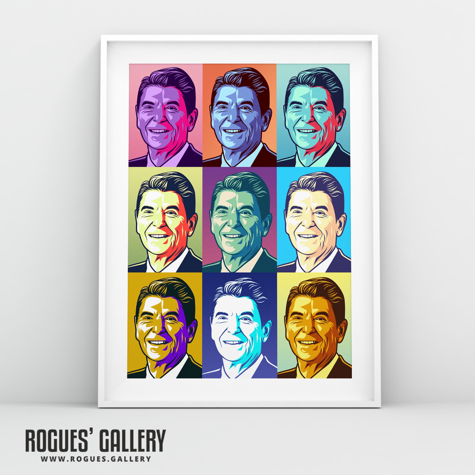 Ronald Reagan POTUS USA President A3 edits pop art print