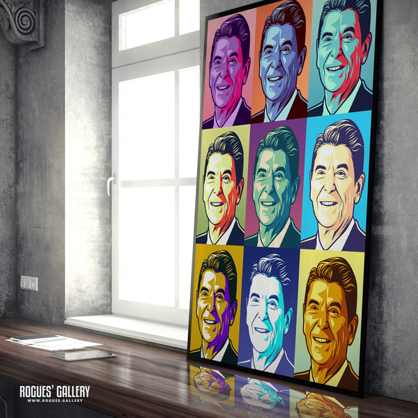 Ronald Reagan POTUS USA President A1 edits pop art print