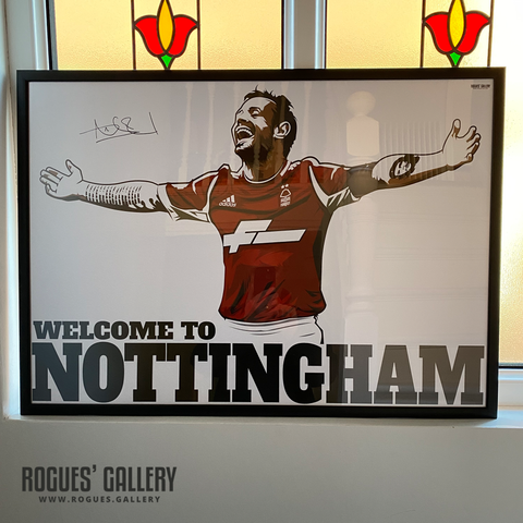 Andy Reid signed Nottingham Forest City Ground Irish left winger A1 autographed Welcome To Nottingham