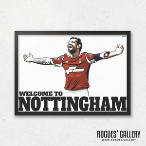Andy Reid Nottingham Forest City Ground Irish left winger A3 print edit Welcome To Nottingham Reidy