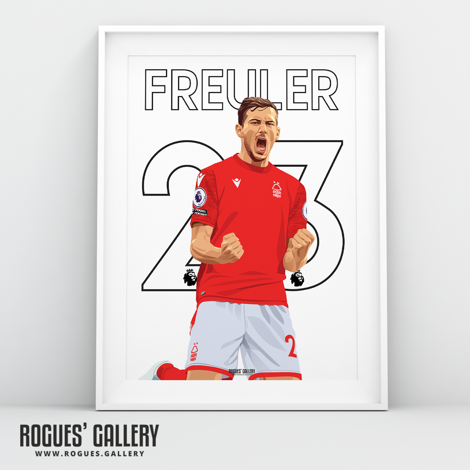 Remo Freuler Nottingham Forest A3 print 23 midfielder Swiss