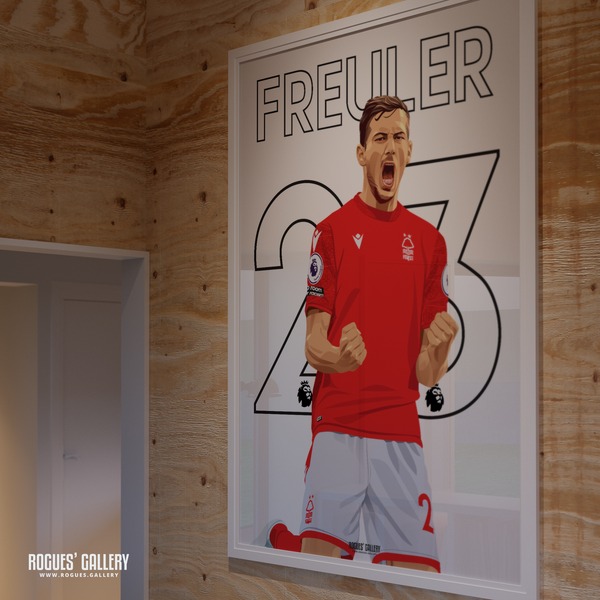 Remo Freuler Nottingham Forest signed memorabilia poster 23 midfielder Swiss