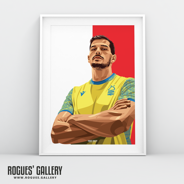Remo Freuler Nottingham Forest midfield Swiss A3 print
