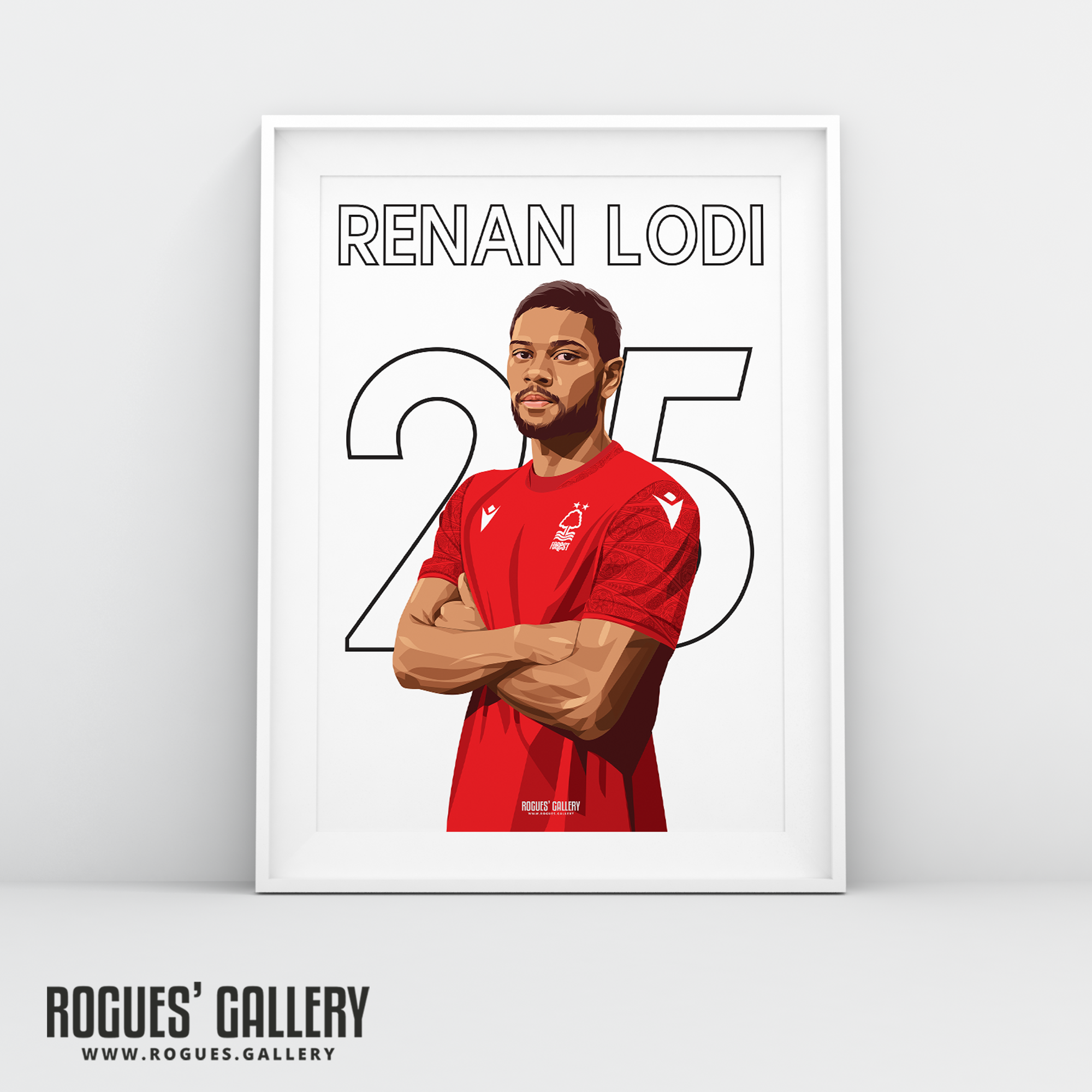 Renan Lodi Nottingham Forest Name Number left back A3 print