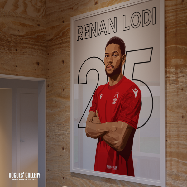 Renan Lodi Nottingham Forest Name Number left back A0 print