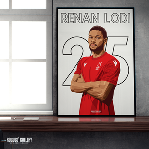 Renan Lodi Nottingham Forest Name Number left back A2 print