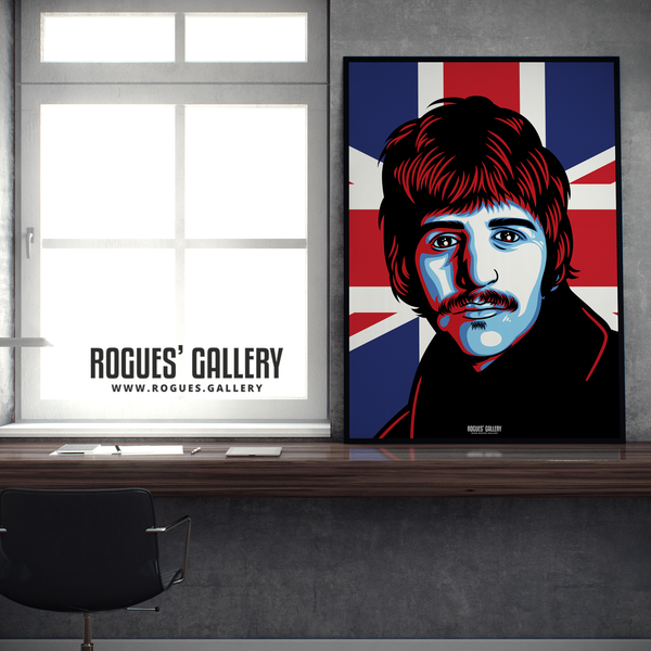 Ringo Starr The Beatles A1 huge large poster union jack