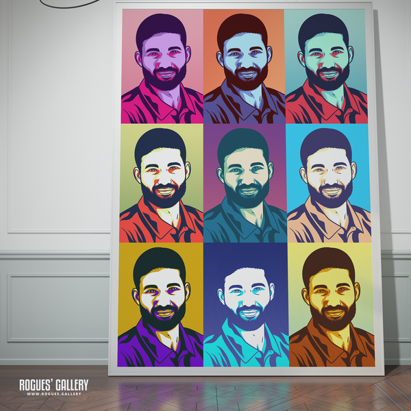 Mohammad Rizwan Pakistan cricket batsman A3 pop art poster signed memorabilia rare