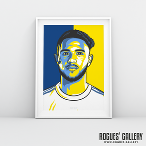 Tyler Roberts Leeds United LUFC A3 art print Edits Elland Road striker