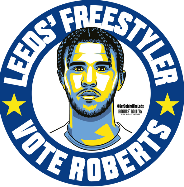Tyler Roberts Leeds United forward freestyler beer mats Vote #GetBehindTheLads