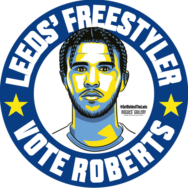 Tyler Roberts Leeds United forward freestyler stickers Vote #GetBehindTheLads