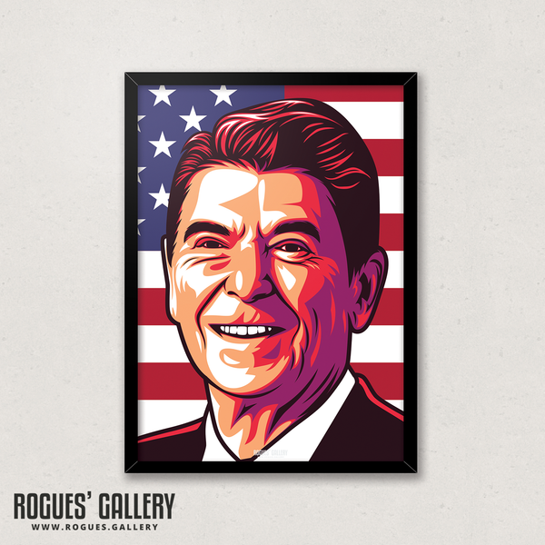 Ronnie Reagan United States of America President A3 edit art prints nancy