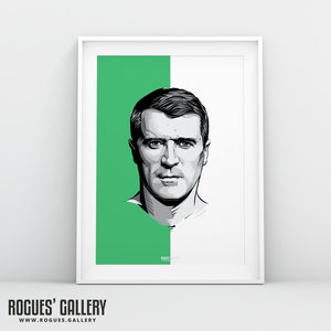 Roy Keane Republic of Ireland A3 print legend 