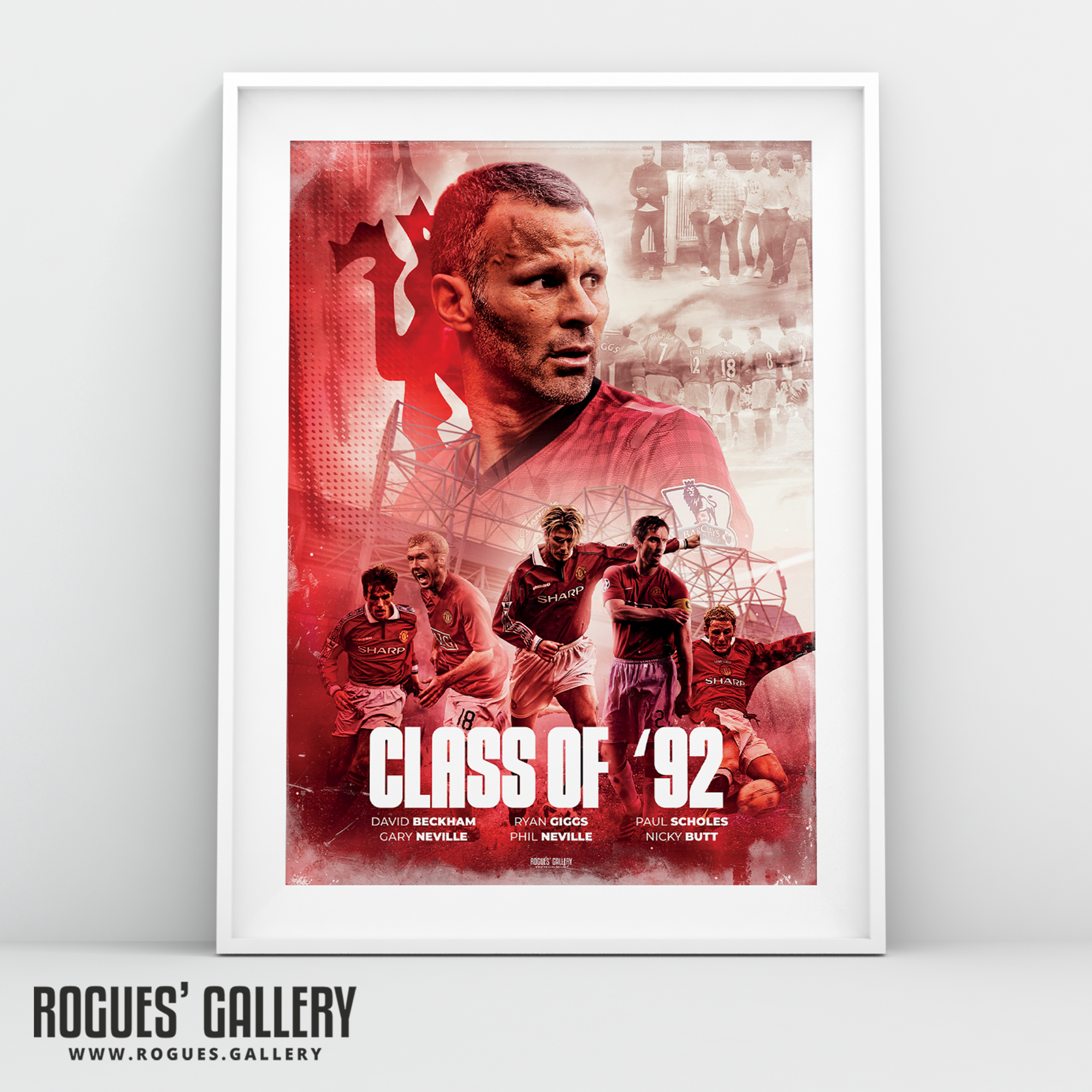 Manchester United Ryan Giggs Class of 92 print poster Beckham Neville Scholes Butt MUFC A3