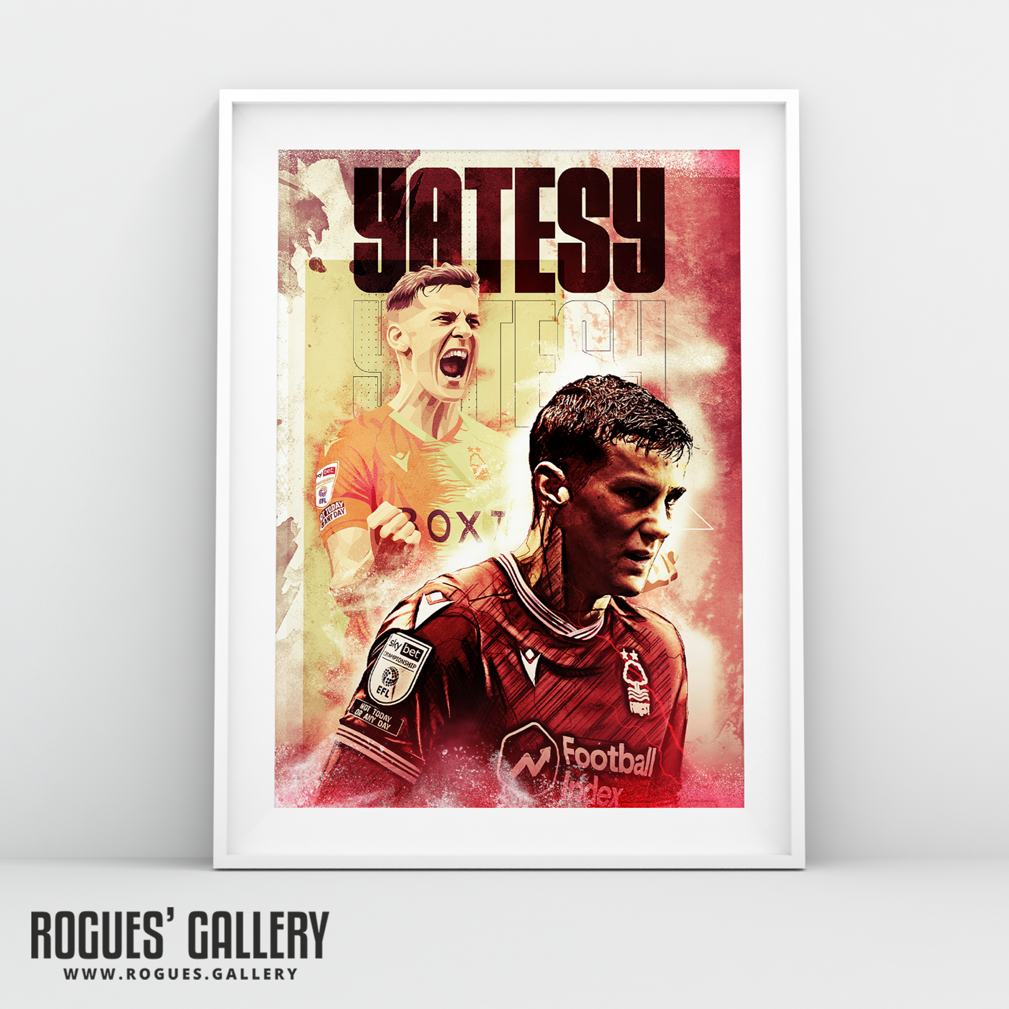 Ryan Yates Nottingham Forest midfielder 110% A3 print concept poster