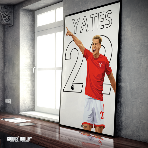 Ryan Yates Nottingham Forest A1 name & number print