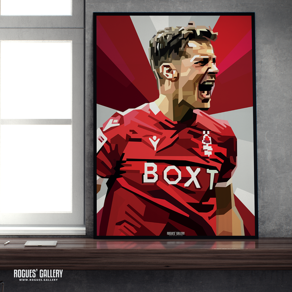 Ryan Yates Nottingham Forest a2 print modern art midfielder