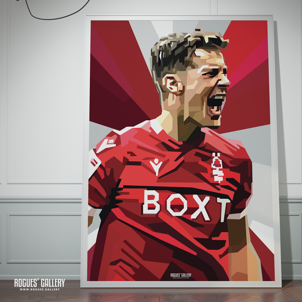 Ryan Yates Nottingham Forest memorabilia signed poster modern art design picture