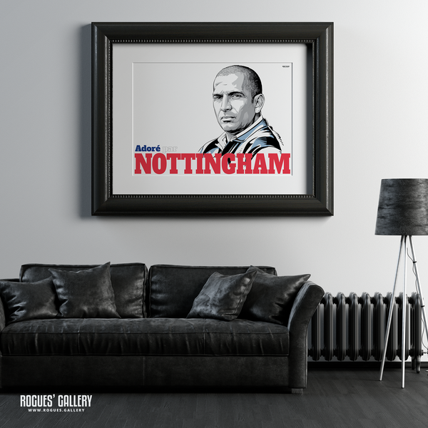 Sabri Lamouchi Nottingham Forest Manager Boss French Massive A0 art print Nottingham edit