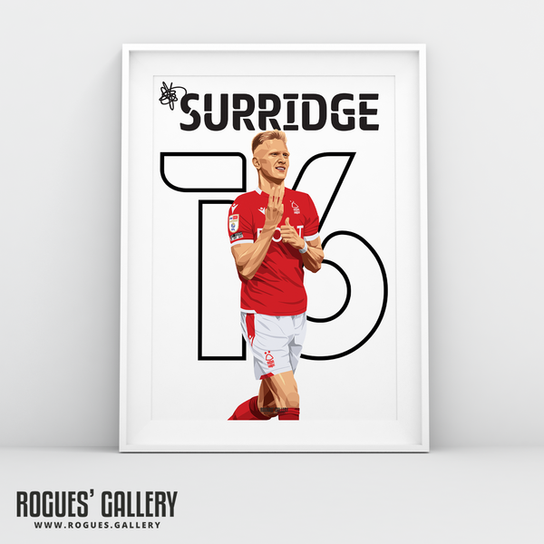 Sam Surridge Nottingham Forest striker it's 3 A3 print 