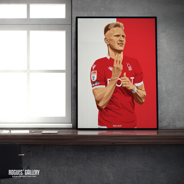 Sam Surridge Nottingham Forest striker hat trick celebration A2 print