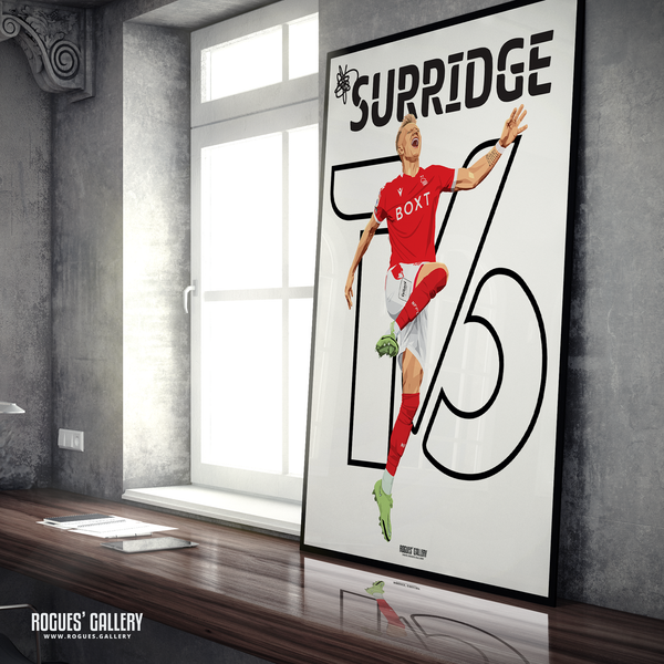 Sam Surridge Nottingham Forest striker goal celebration name and number 16 A1 print 