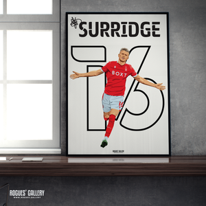 Sam Surridge Nottingham Forest striker name and number 16 A2 print 