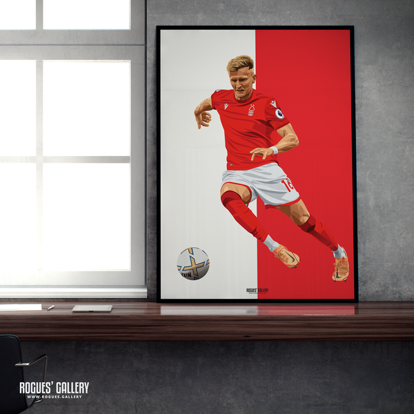 Sam Surridge Nottingham Forest striker A2 print