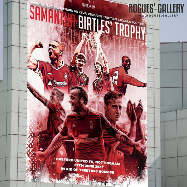 The Samantha Birtles Trophy 2021 concept poster Garry Birtles Robbo Andy Reid Des Walker Michael Dawson Chris Cohen design