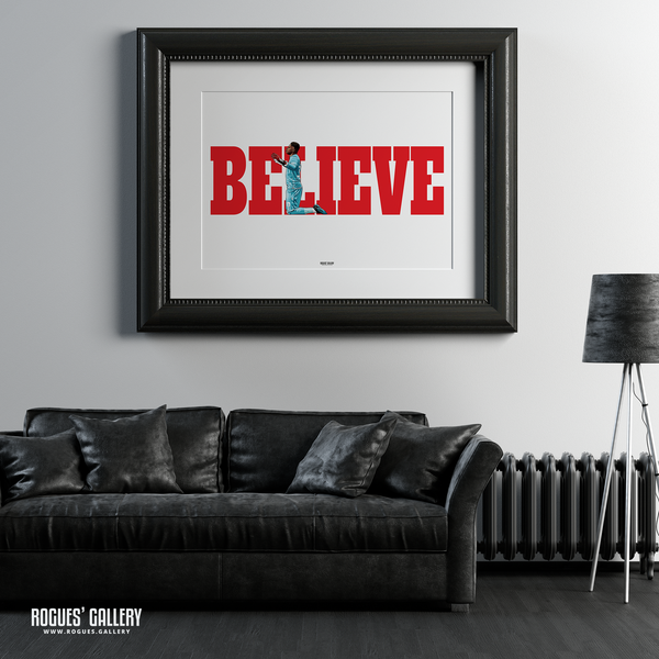 Brice Samba Nottingham Forest goalkeeper A1 art print Believe