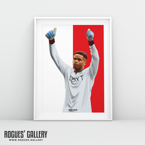 Brice Samba Nottingham Forest memorabilia goalkeeper A3 print