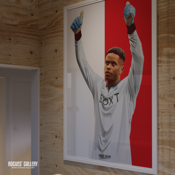 Brice Samba Nottingham Forest memorabilia goalkeeper A0 print