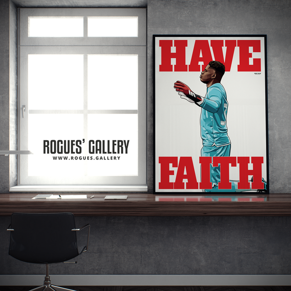 Brice Samba Nottingham Forest goalkeeper A1 art print Have Faith superb edit