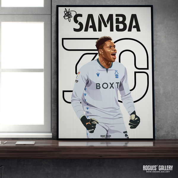 Brice Samba penalty save shootout promotion Wembley Nottingham Forest name number A2 print
