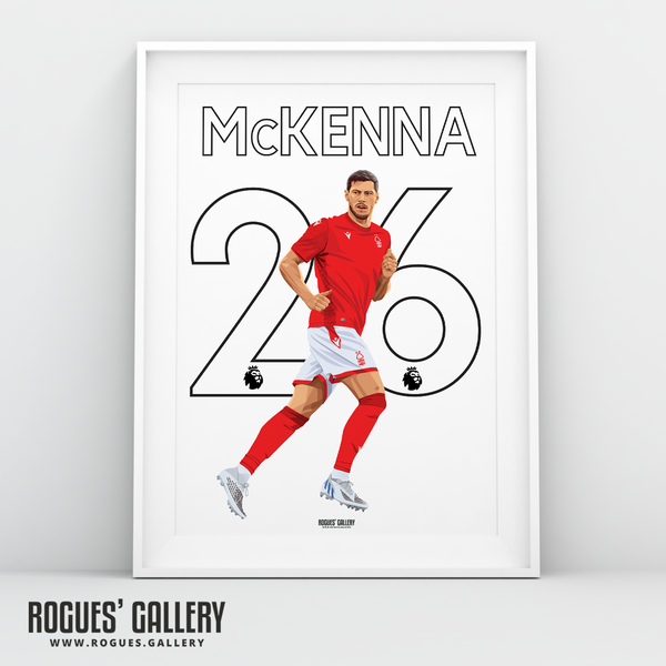 Scott McKenna Nottingham Forest defender A3 print Name Number 26