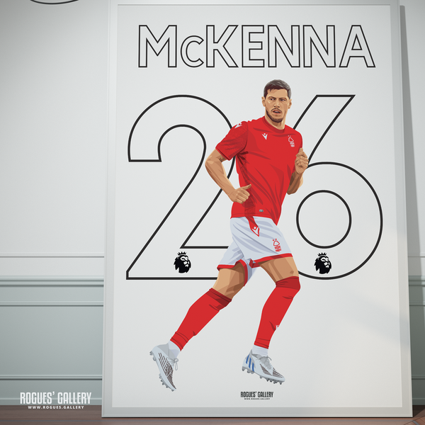 Scott McKenna Nottingham Forest signed memorabilia poster Name Number 26