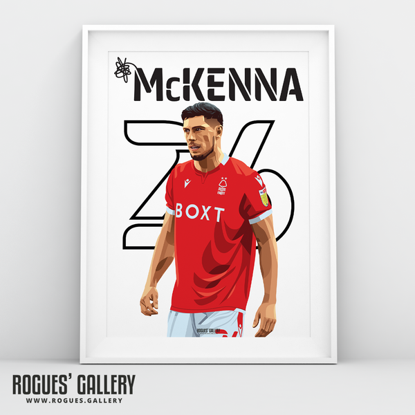Scott McKenna Nottingham Forest defender Scottish name and number 26 A3 print 
