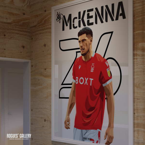 Scott McKenna Nottingham Forest defender Scottish name and number 26 A0 print 