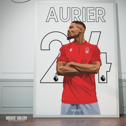 Serge Aurier Nottingham Forest memorabilia signed poster 24