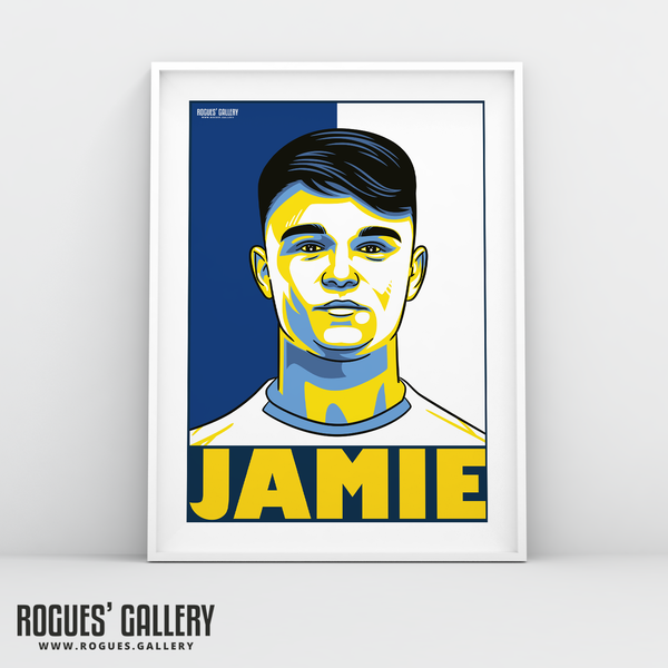 Jamie Shackleton Leeds United FC midfielder A3 art print design