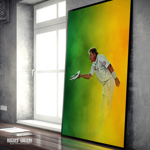Shane Warne farewell bow A1 print Australia Cricket Aussies green gold memorabilia