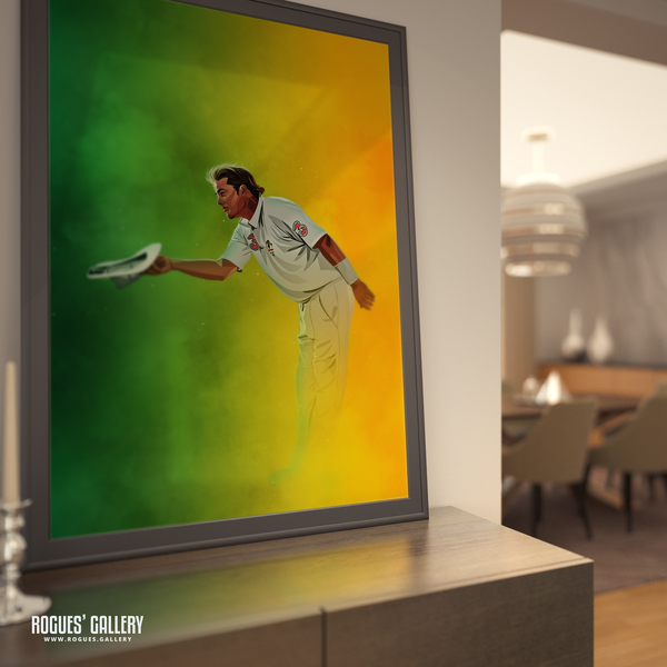 Shane Warne signed autograph farewell bow poster spin bowler RIP Australia Cricket memorabilia