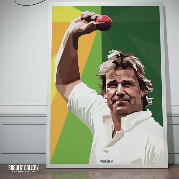Shane Warne 700th wicket Australia Cricket spin bowler modern art poster