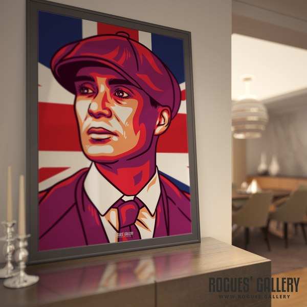 Thomas Shelby Peaky Blinders BBC TV period drama Birmingham gangsters A0 print Union flag icon