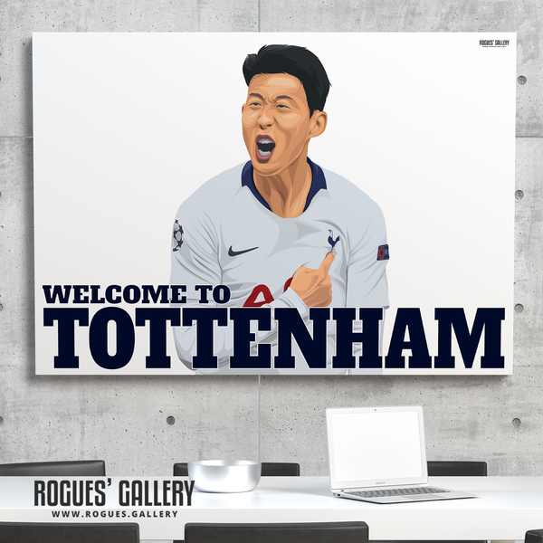 Son Heung-min Spurs THFC South Korean Striker Welcome To Tottenham A0 poster art Korea goal