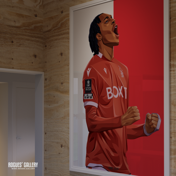 Djed Spence Nottingham Forest wing back A0 print 