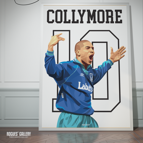 Stan Collymore goal signed poster Nottingham Forest memorabilia Greatest forward Bryan Roy City Ground